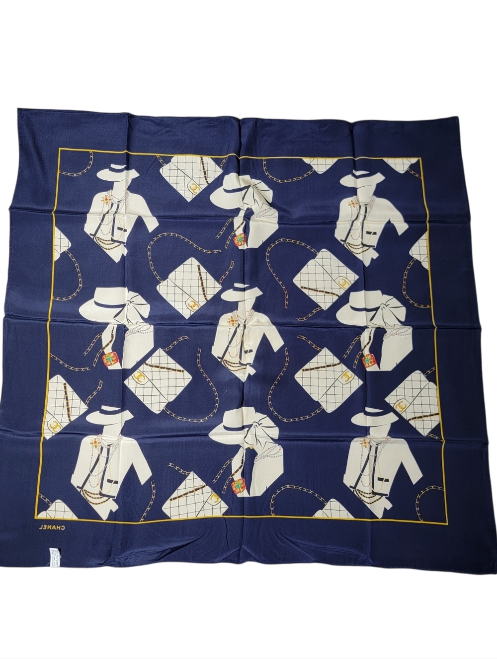 CHANEL Mademossile Print 100% Silk Scarf - Picture 2 of 9